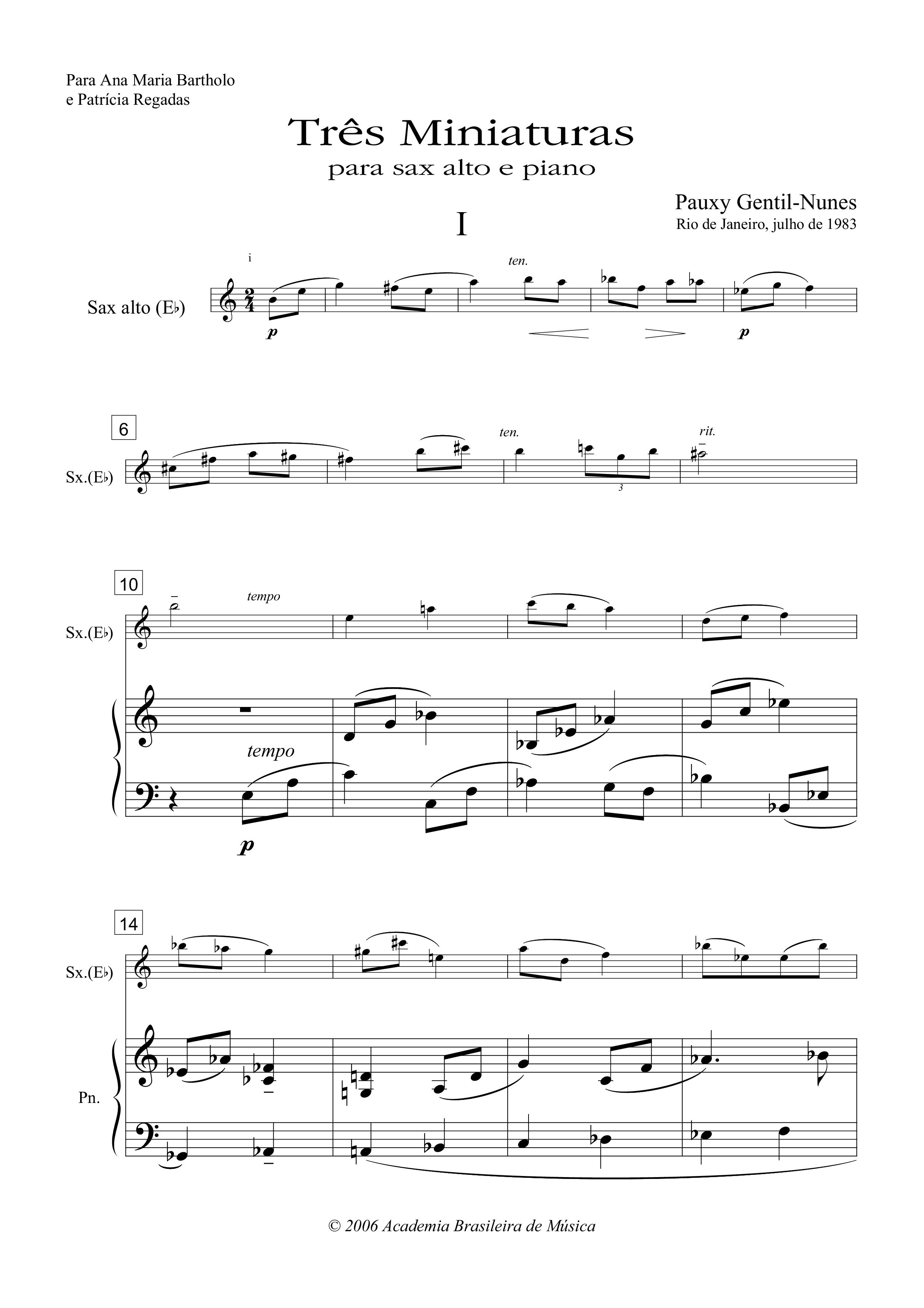 Três miniaturas para sax alto e piano